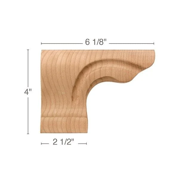 Left Straight Edge Pedestal Foot, 6 1/8"w x 4"h x 1 1/16"d