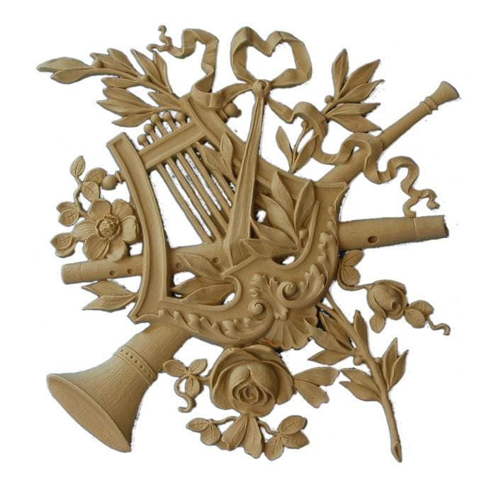 Louis XVI Musical Instrument Onlay, 10 3/4"w x 11"h x 3/8"d, Made To Order, Minimum Order Amount $300