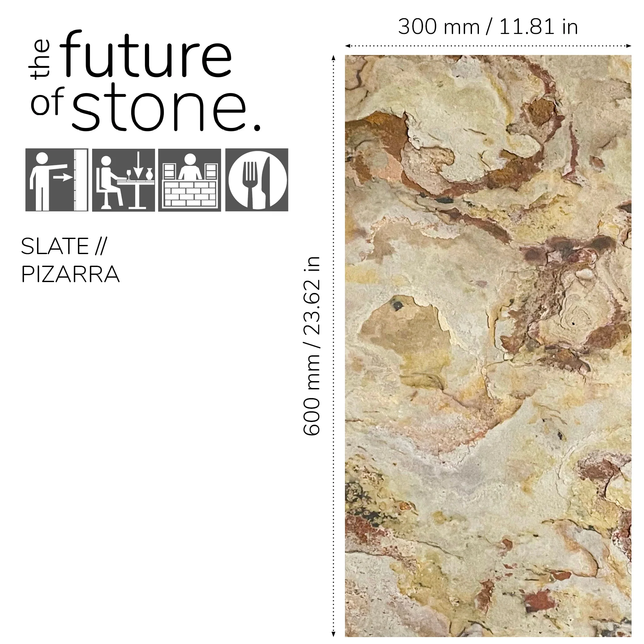 Falling Leaves, Natural Slate Veneer – Stick & Go Panels for Interior & Exterior - 12" W x 24" L - Image 3