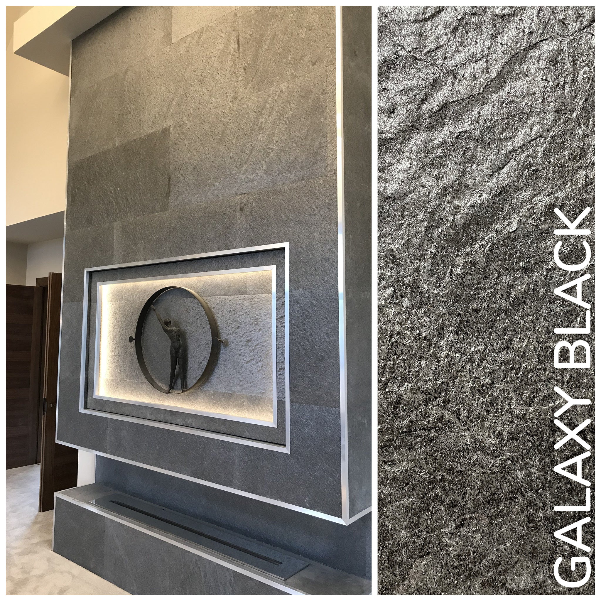 Galaxy Black, Natural Slate Veneer - Sample Sheet (11" L x 4" W) - Image 5