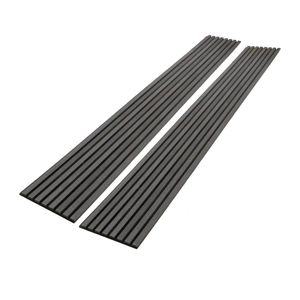 Matte Black Oak Acoustic Panel, Veneer 1" Wide Slats - Harmony Series - Sold 2 Panels Per Carton - Image 2