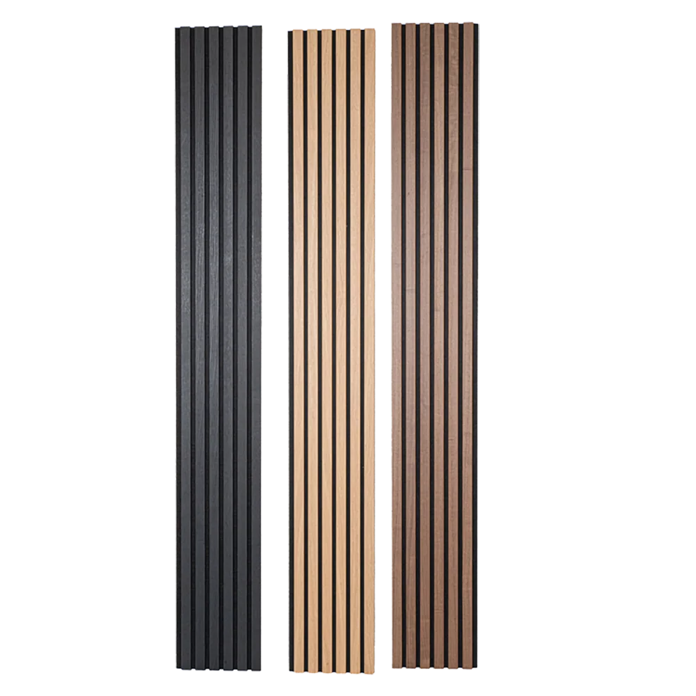 Matte Black Oak Acoustic Panel, Varnished Wood - ( 1" Wide Slats ) - Sold 2 Panels Per Carton - Image 10