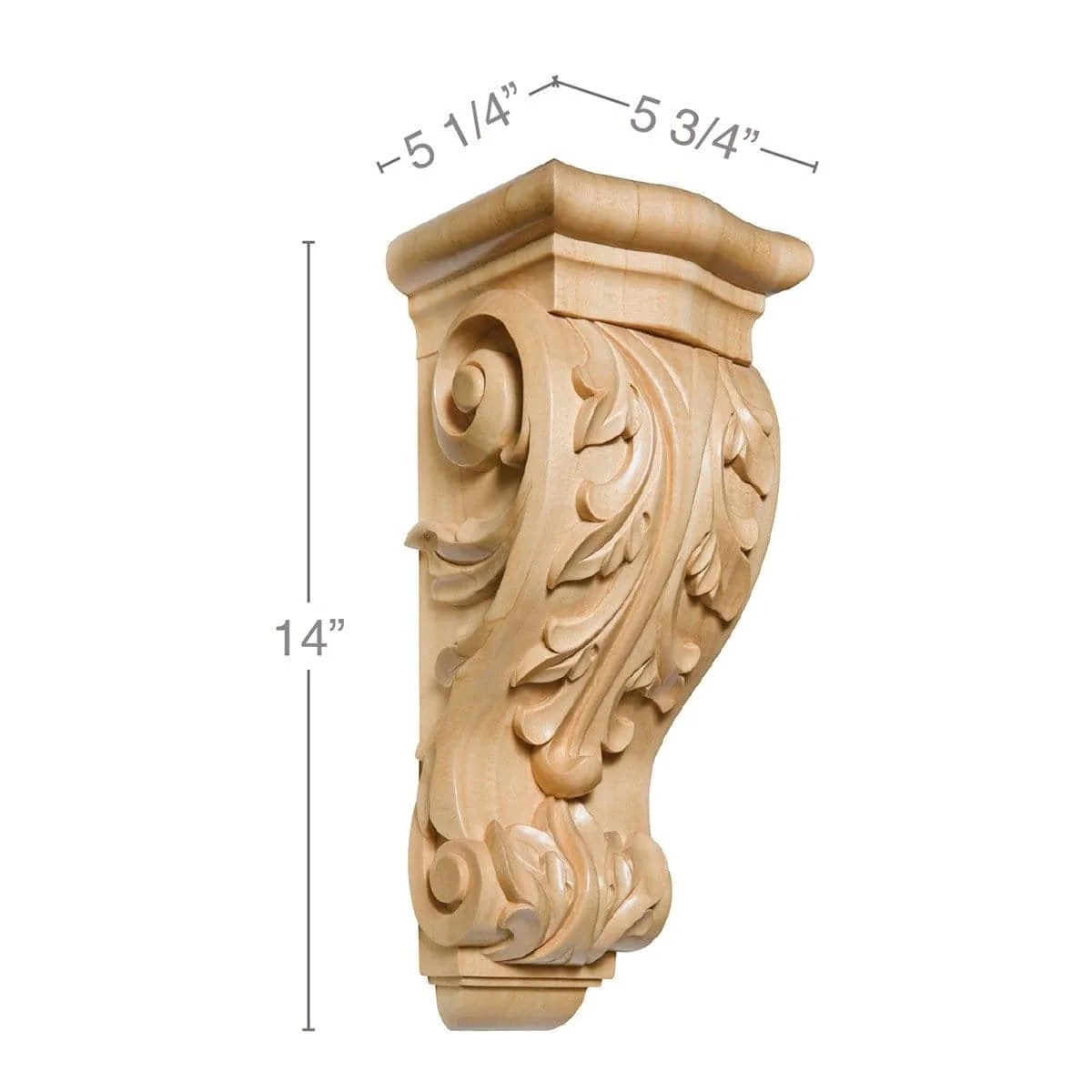 Medium Acanthus Corbel, 5 3/4"w x 14"h x 5 1/4"d