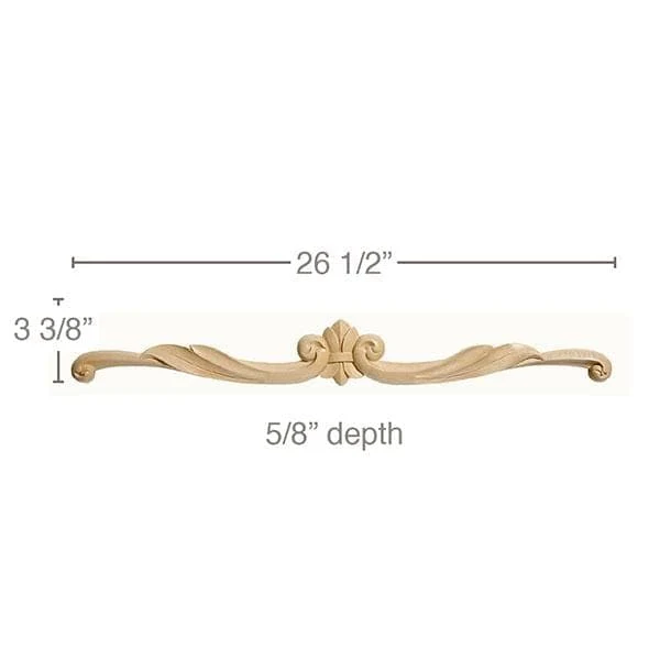 Medium Acanthus Valance, 26 1/2"w x 3 3/8"h x 5/8"d