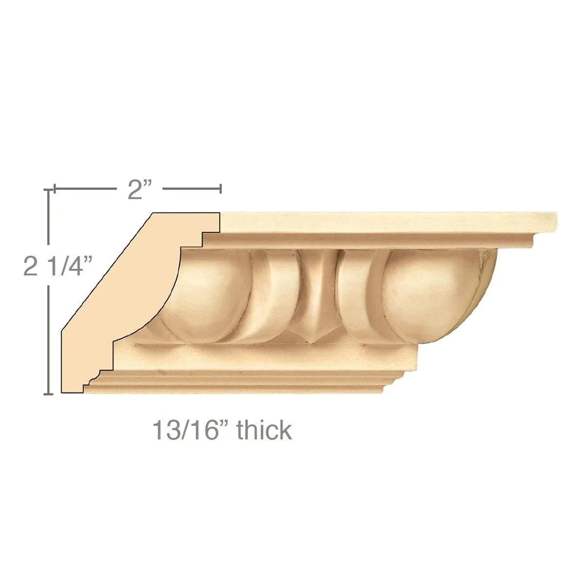 Medium Egg and Dart Crown (Repeats 2 3/4), 3''w x 13/16''d x 8' length, Resin is priced per 8' length