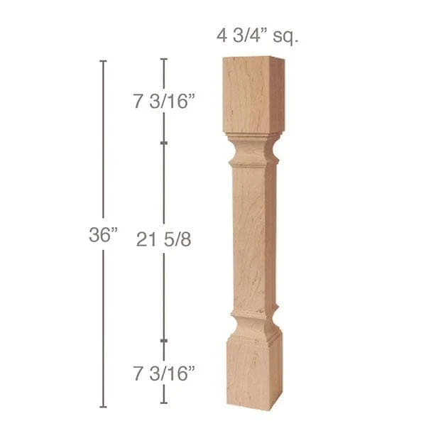 Metro Square Island Column, 4 3/4"sq. x 36"h