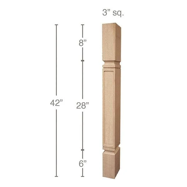 Mission Bar Column, 3"sq. x 42"h