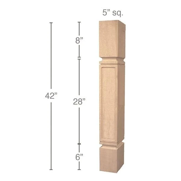 Mission Bar Column, 5"sq. x 42"h