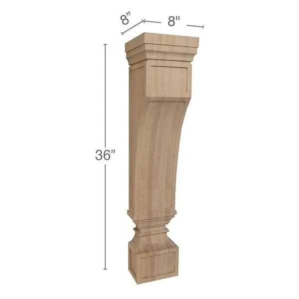 Mission Corbel, 8"w x 36"h x 8"d