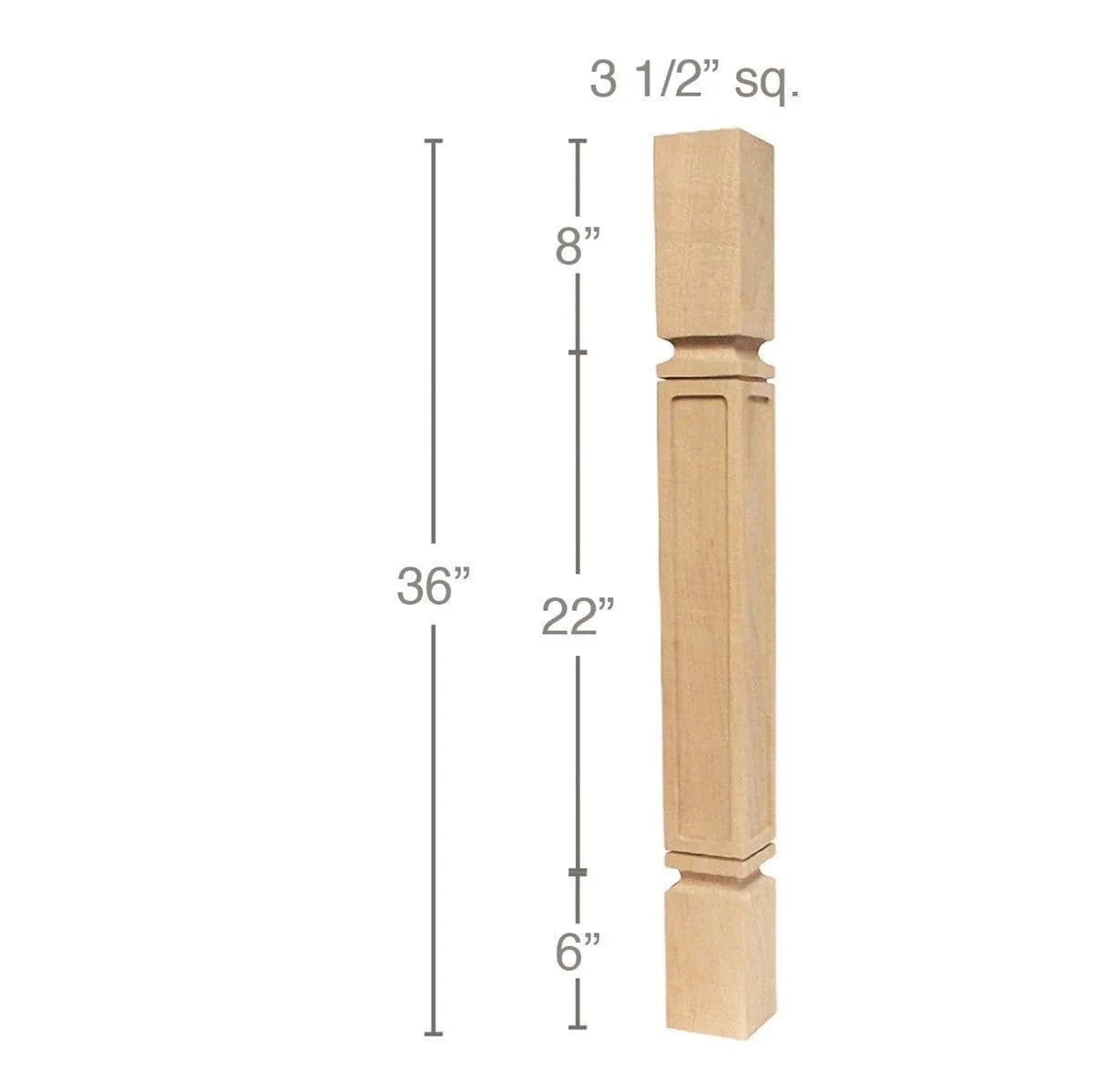 Mission Island Column, 3 1/2"sq. x 36"h