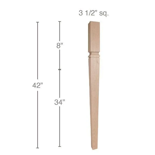 Mission Tapered Bar Column, 3 1/2"sq. x 42"h