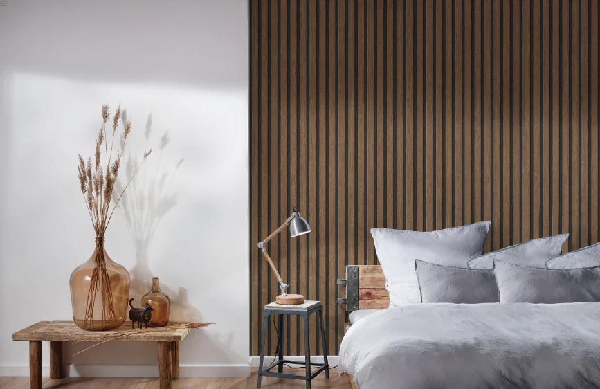 Natural Walnut Acoustic Panel, Varnished Wood - ( 1" Wide Slats ) - Sold 2 Panels Per Carton - Image 11