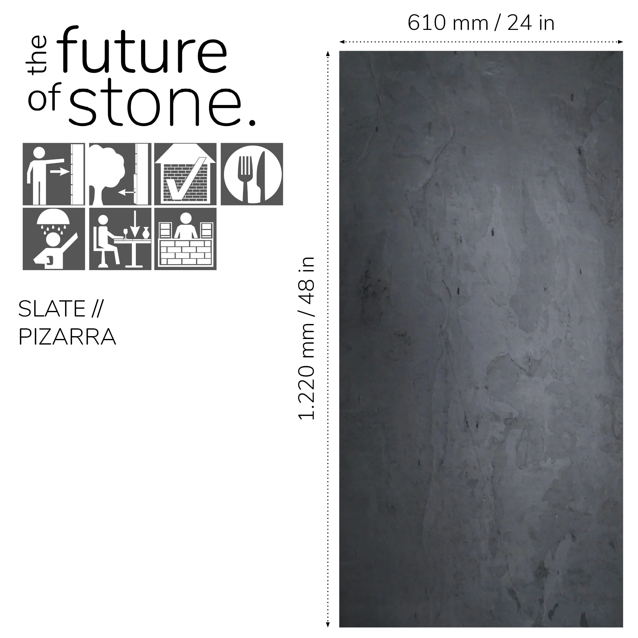 Nero, Natural Slate Veneer – 24" W x 48" L - Sold By Panel - Image 4