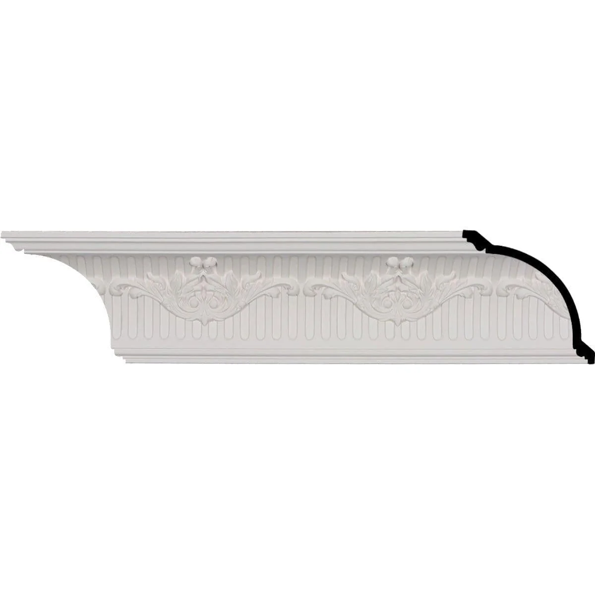 Nevio Crown Moulding, 4 5/8"H x 4 3/8"P x 6 3/8"F x 94 1/2"L, (7 7/8" Repeat)