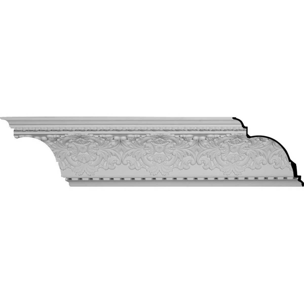 Norwich Crown Moulding, 17 3/4"H x 16 1/8"P x 23 7/8"F x 94 1/2"L