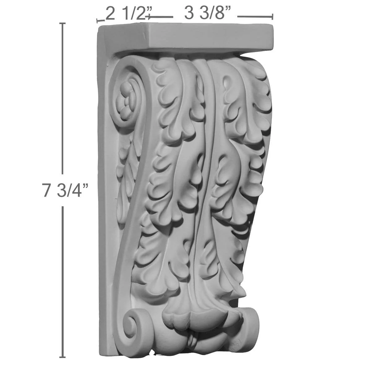 Oak Leaf Corbel, 3 3/8"W x 2 1/2"D x 7 3/4"H
