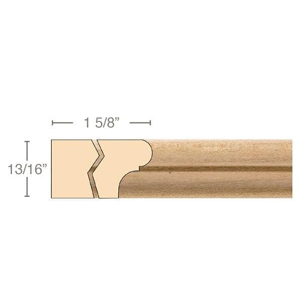 Parting Strip, 13/16''w x 1 5/8''d x 8' length, Resin is priced per 8' length