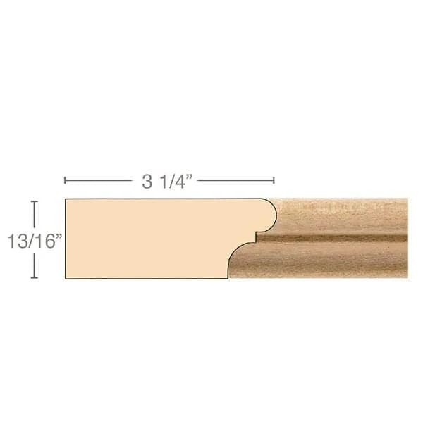 Parting Strip, 13/16''w x 3 1/4''d x 8' length, Resin is priced per 8' length