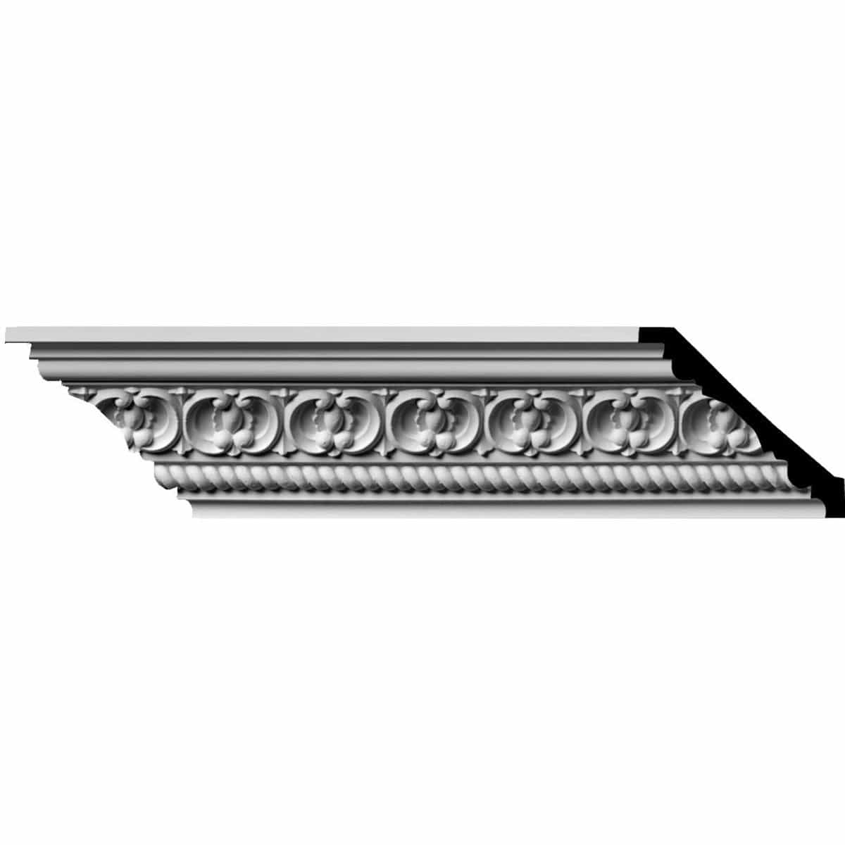 Pearl Crown Moulding, 3 1/4"H x 3 1/8"P x 4 5/8"F x 94 1/2"L, (1 7/8" Repeat)