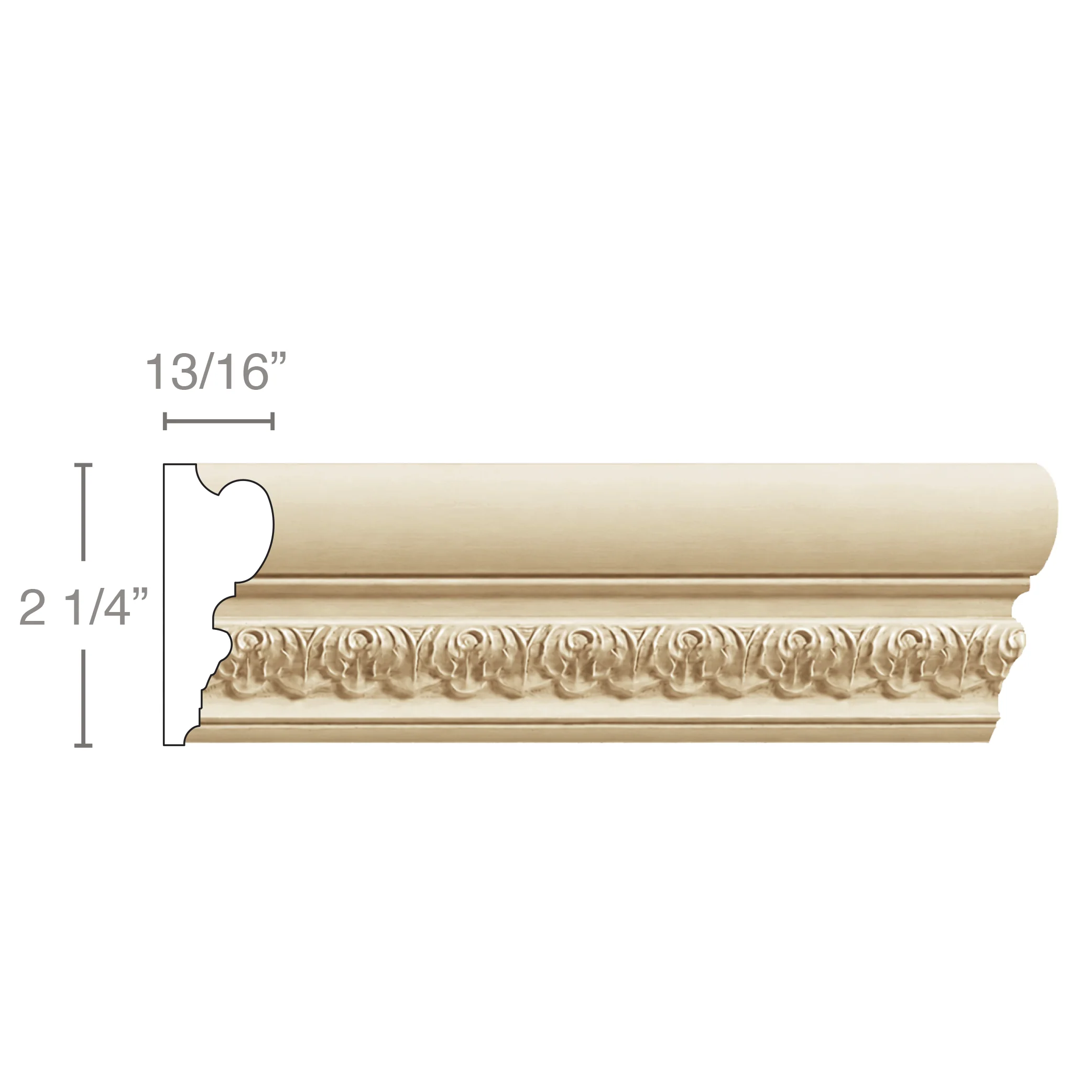 Petite Acanthus, 2 1/4"w x 13/16"d