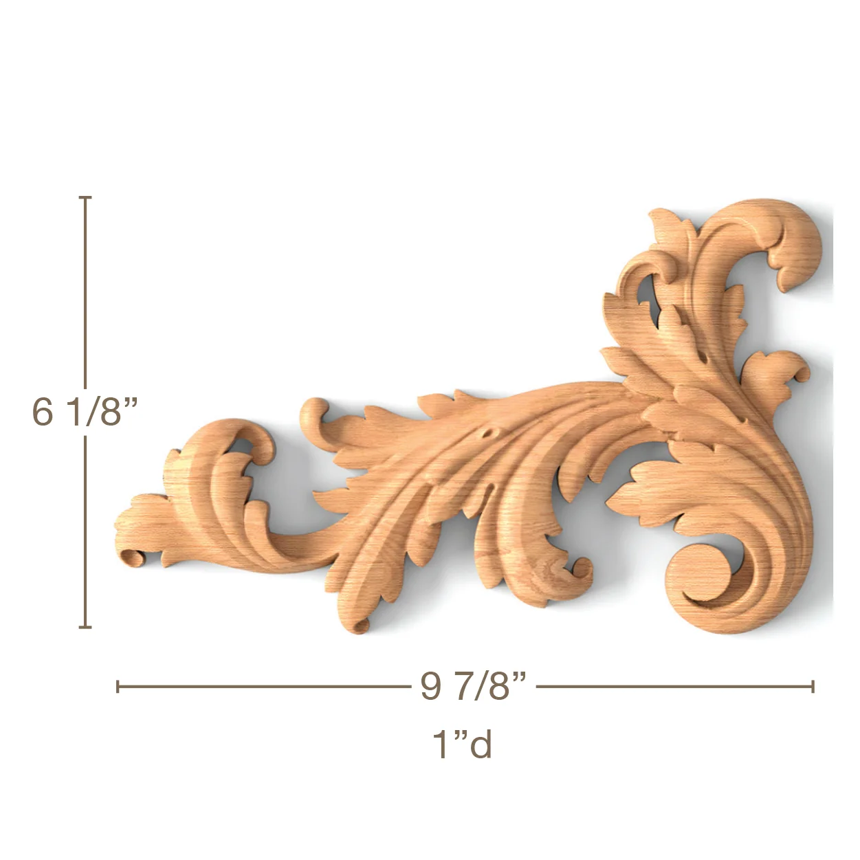 Robust Acanthus Scrolls, Left & Right Pair, 9 7/8"w x 6 1/8"h x 1"d - Image 2