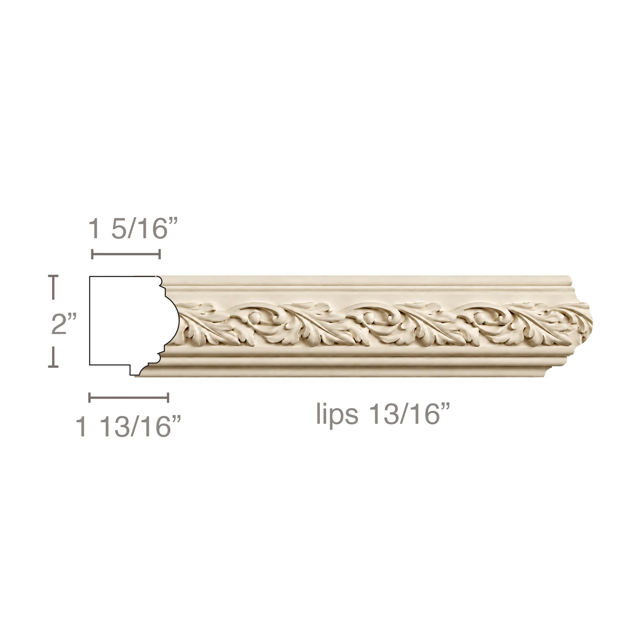 Running Leaf (Repeats 2 1/4, 2''w x 1 13/16''d, lips 13/16