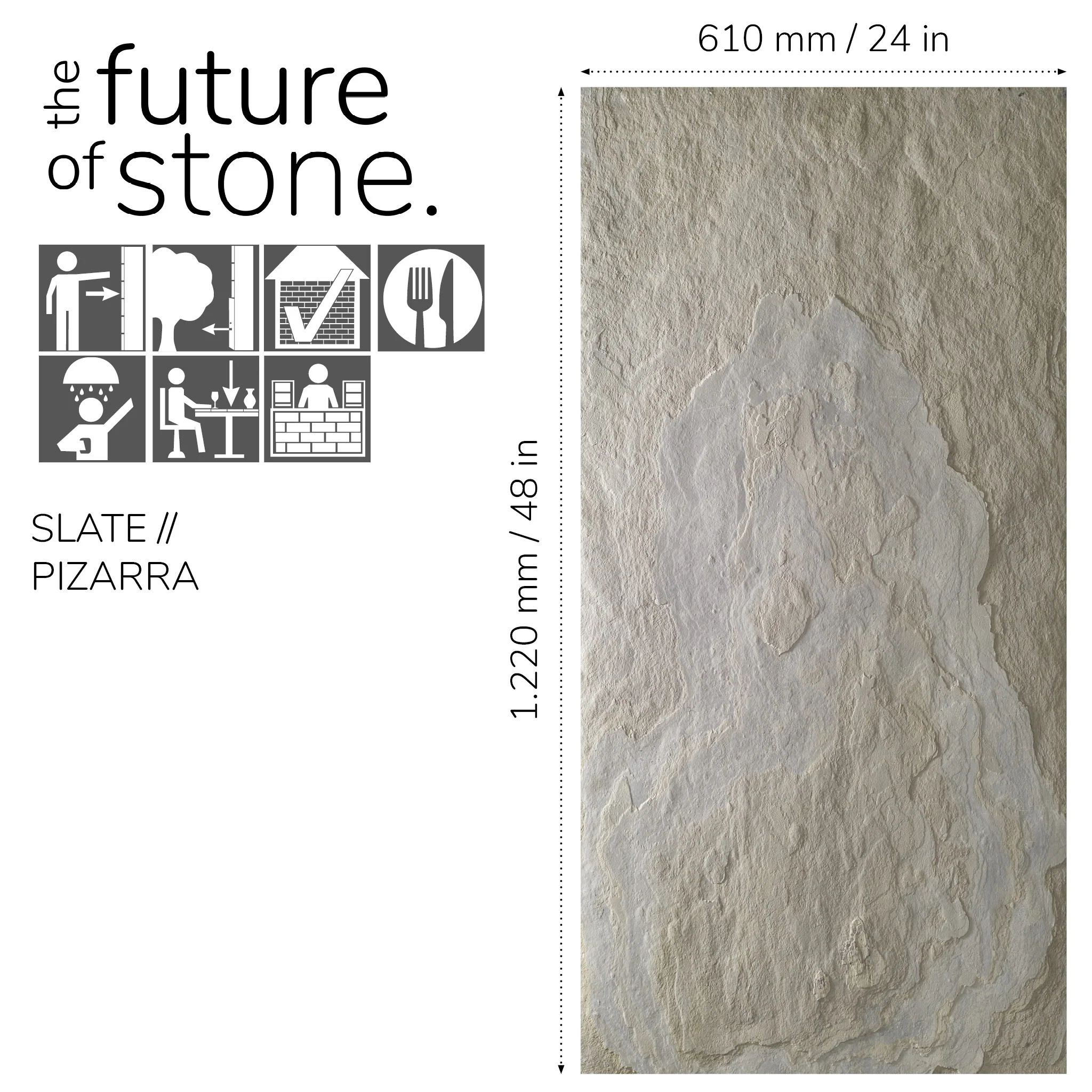 Tan, Natural Slate Veneer – 24" W x 48" L - Sold By Panel - Image 4