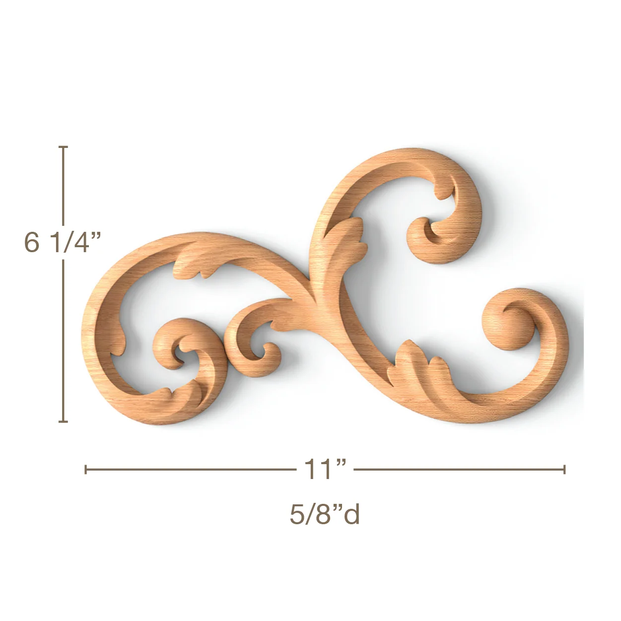Scrolled Filigree, Left & Right Pair, 11"w x 6 1/4"h x 5/8"d - Image 2