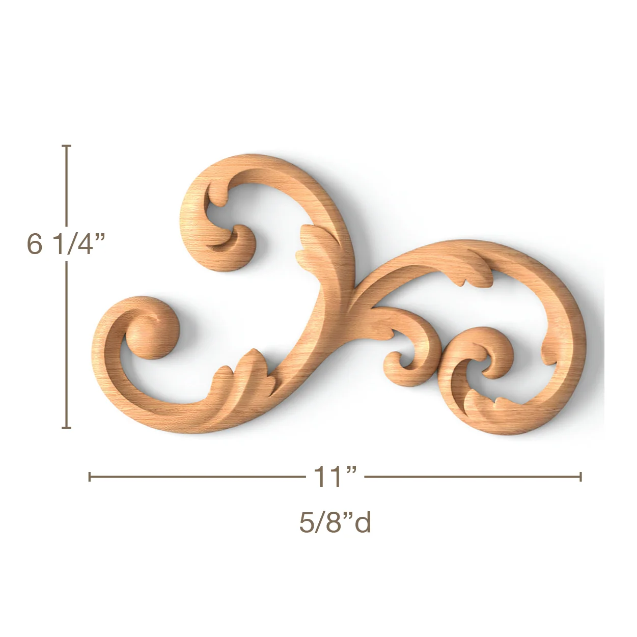 Scrolled Filigree, Left & Right Pair, 11"w x 6 1/4"h x 5/8"d - Image 3