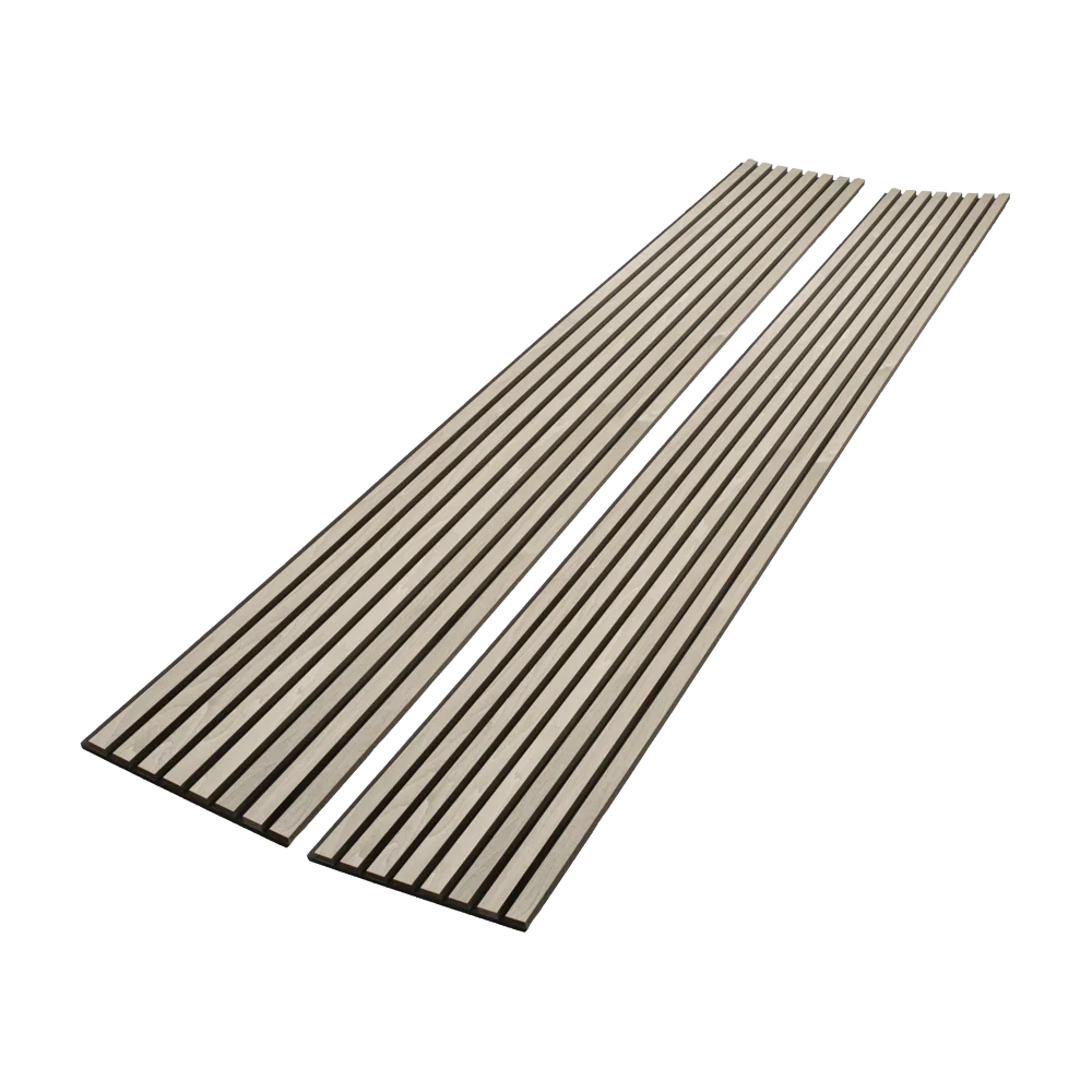Silver Gray Oak Acoustic Panel, Veneer 1" Wide Slats - Harmony Series - Sold 2 Panels Per Carton - Image 2