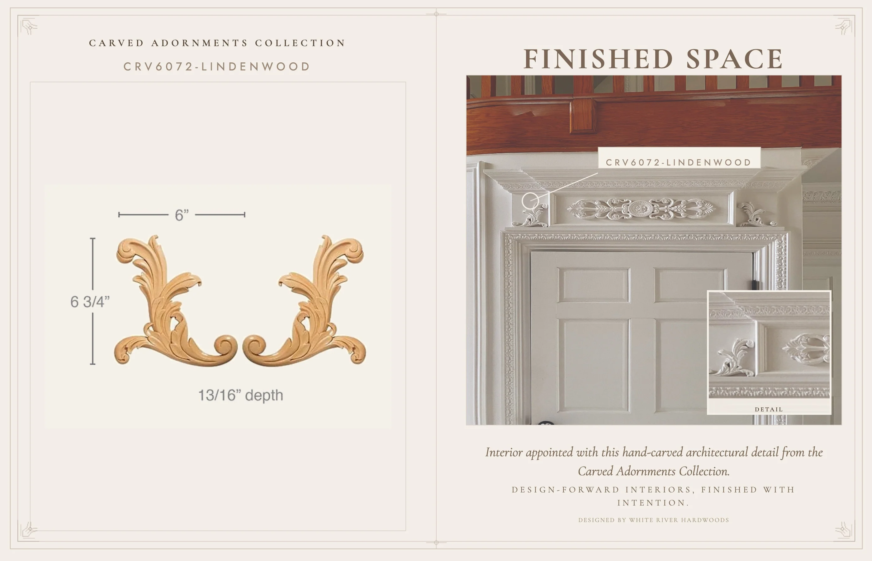 Small Acanthus Scrolls, 6"w x 6 3/4"h x 13/16"d - Image 3