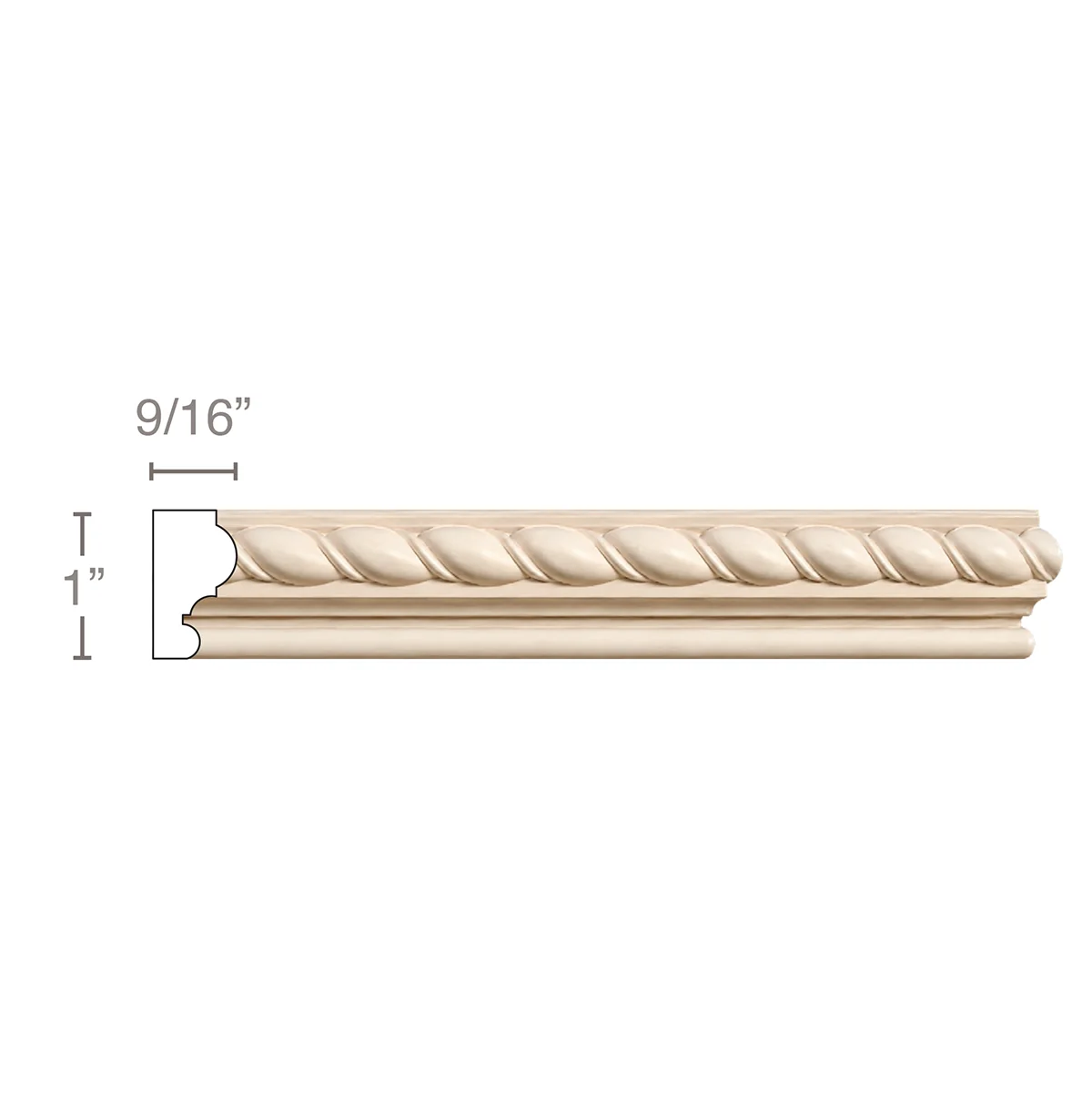 Small Rope (Repeats 3/4), 1''w x 9/16''d
