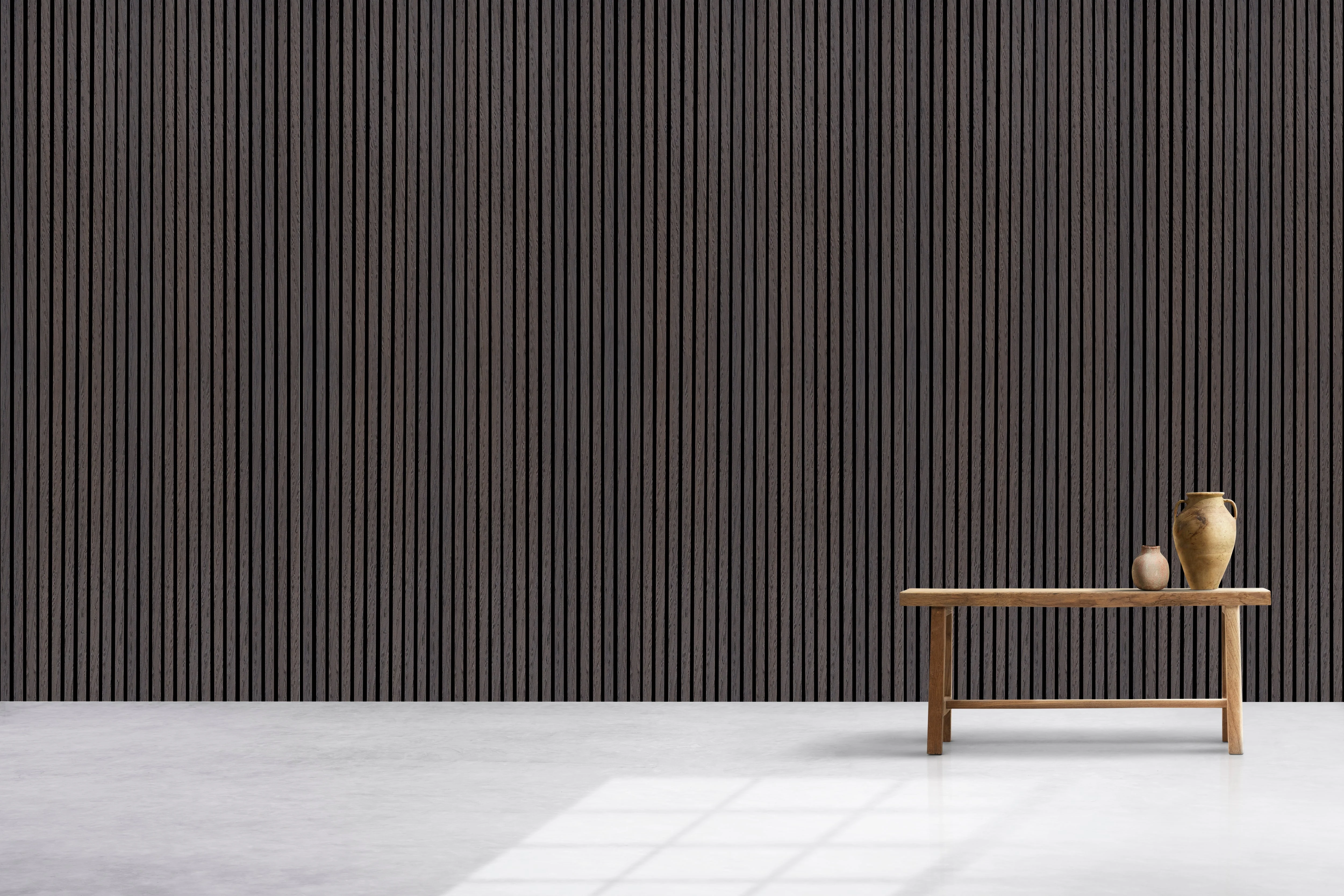 Smokey Oak Acoustic Panel, Varnished 1" Wide Slats - Harmony Series - Sold 2 Panels Per Carton - Image 2