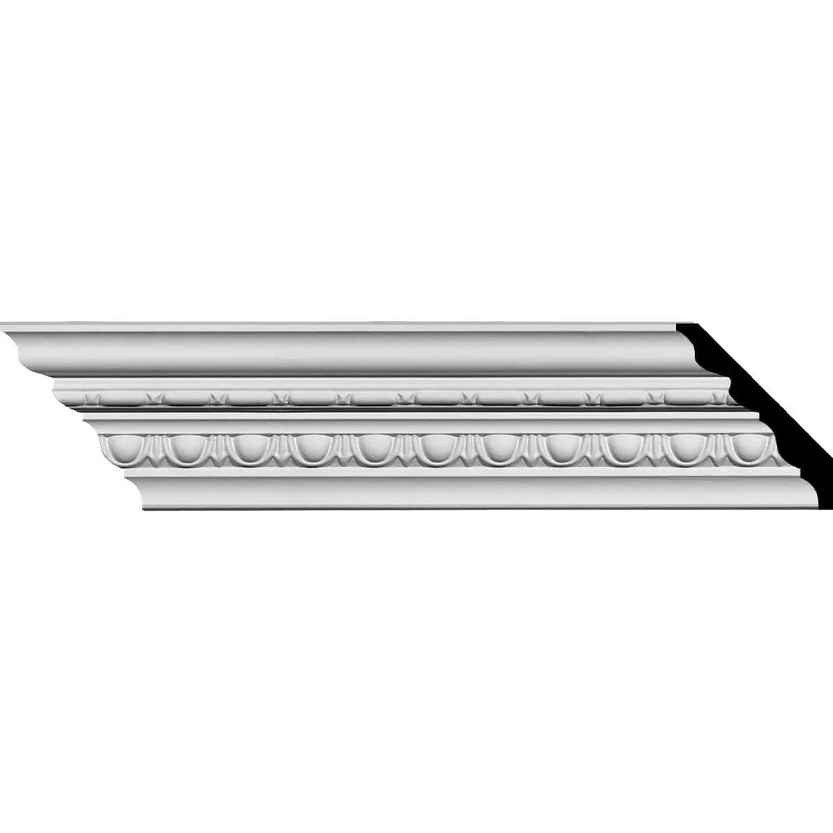 Stockport Traditional Crown Moulding, 3 5/8"H x 3 3/8"P x 5"F x 94 1/2"L