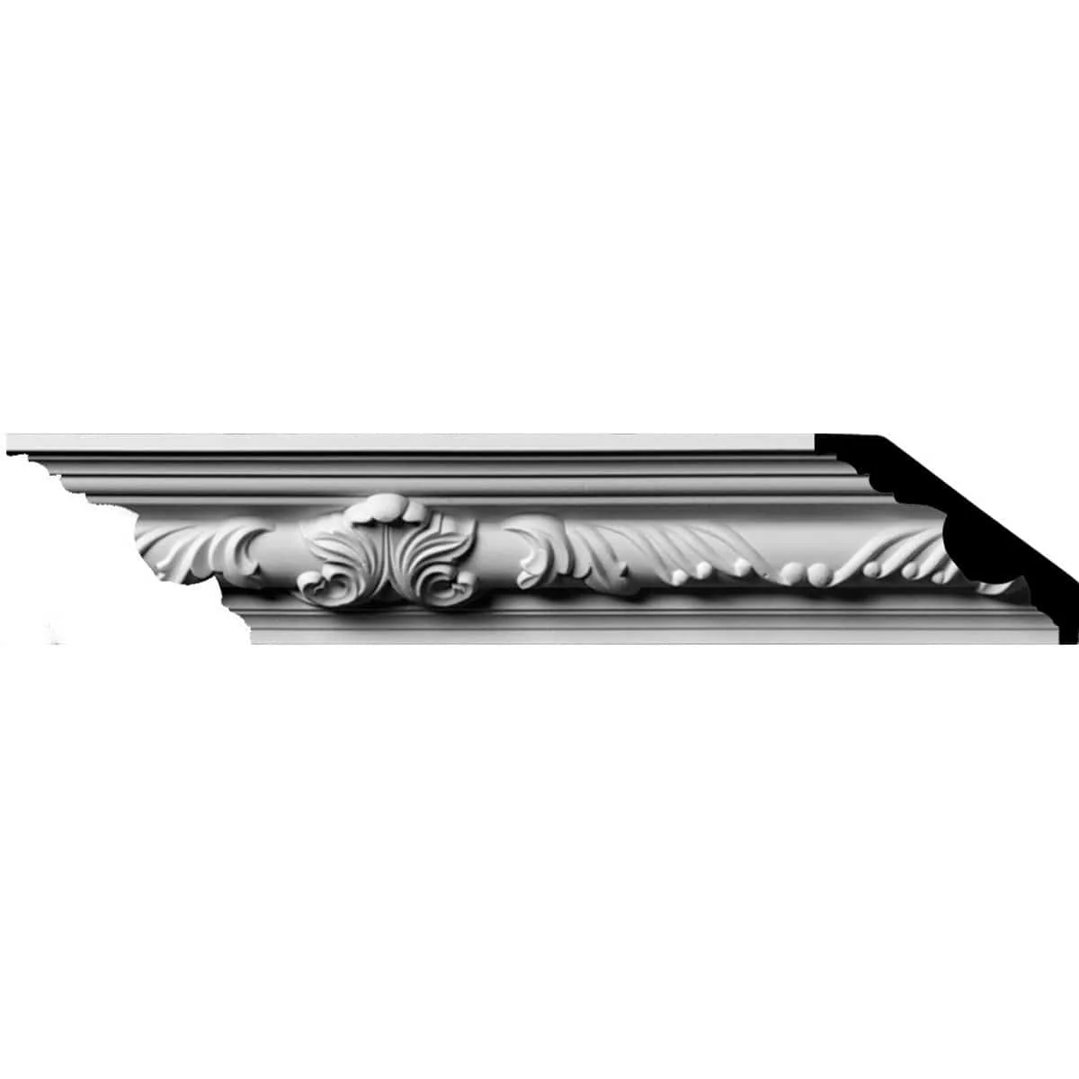 Telma Twisted Leaf Crown Moulding, 2 7/8"H x 2 1/2"P x 3 7/8"F x 94 1/2"L, (11 1/4" Repeat)