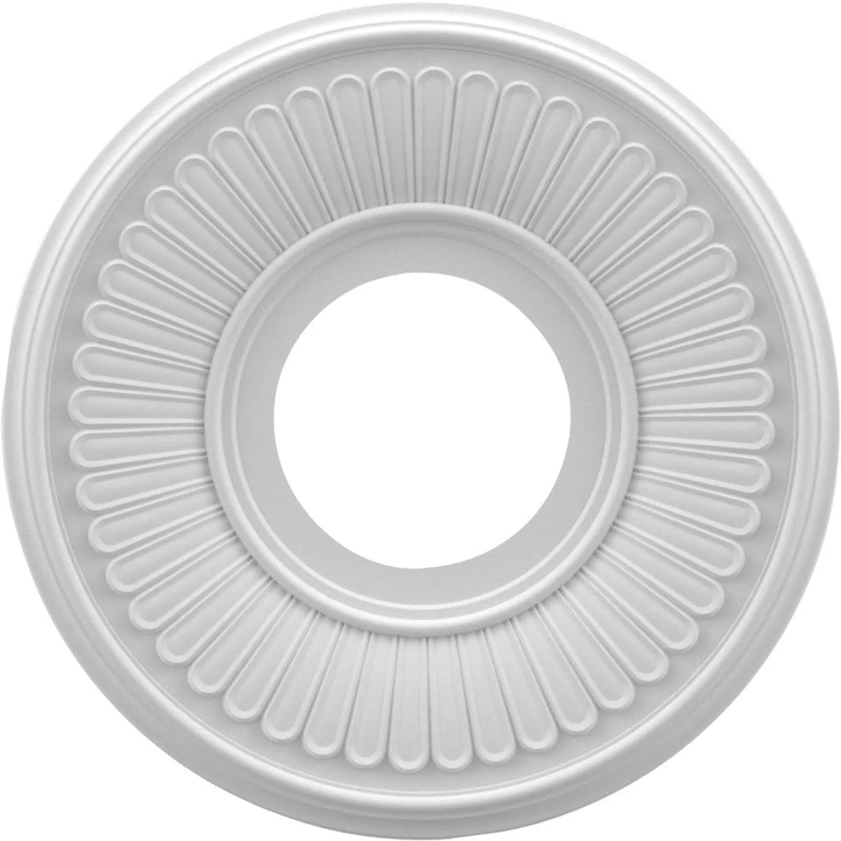 Thermoformed PVC Ceiling Medallion (Fits Canopies up to 4 1/2"), 10"OD x 3 1/2"ID x 3/4"P