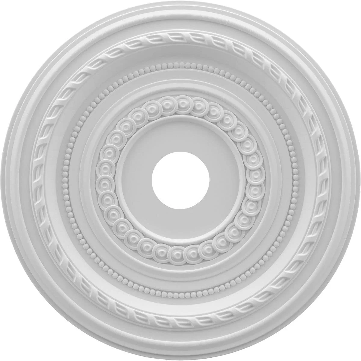 Thermoformed PVC Ceiling Medallion (Fits Canopies up to 6"), 22"OD x 3 1/2"ID x 1"P