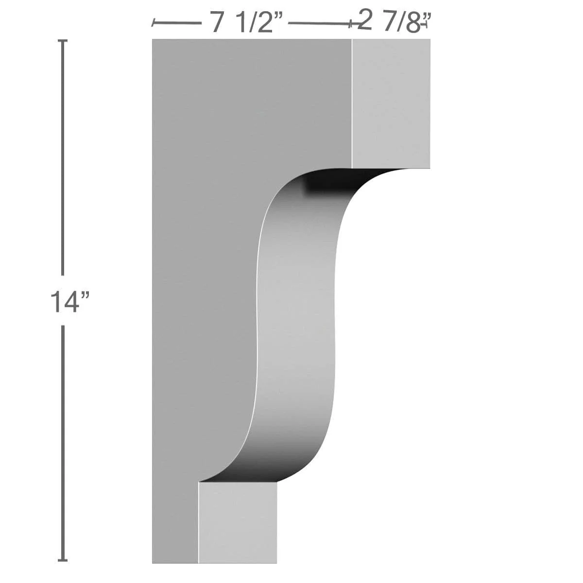 Traditional Corbel, 2 7/8"W x 7 1/2"D x 14"H