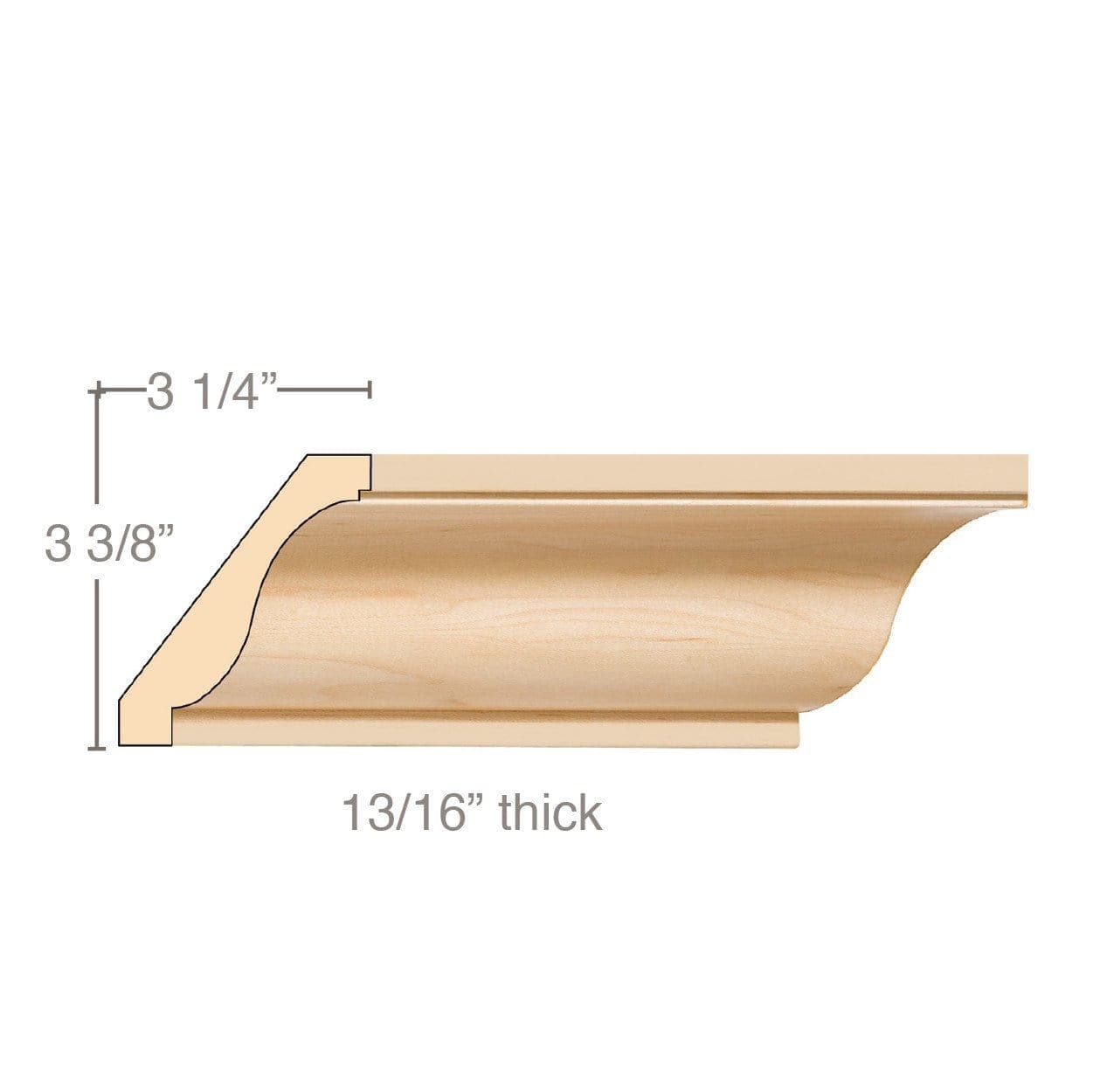 Traditional Crown, 4 1/2"w x 13/16d'' x 8' length, Resin is priced per 8' length