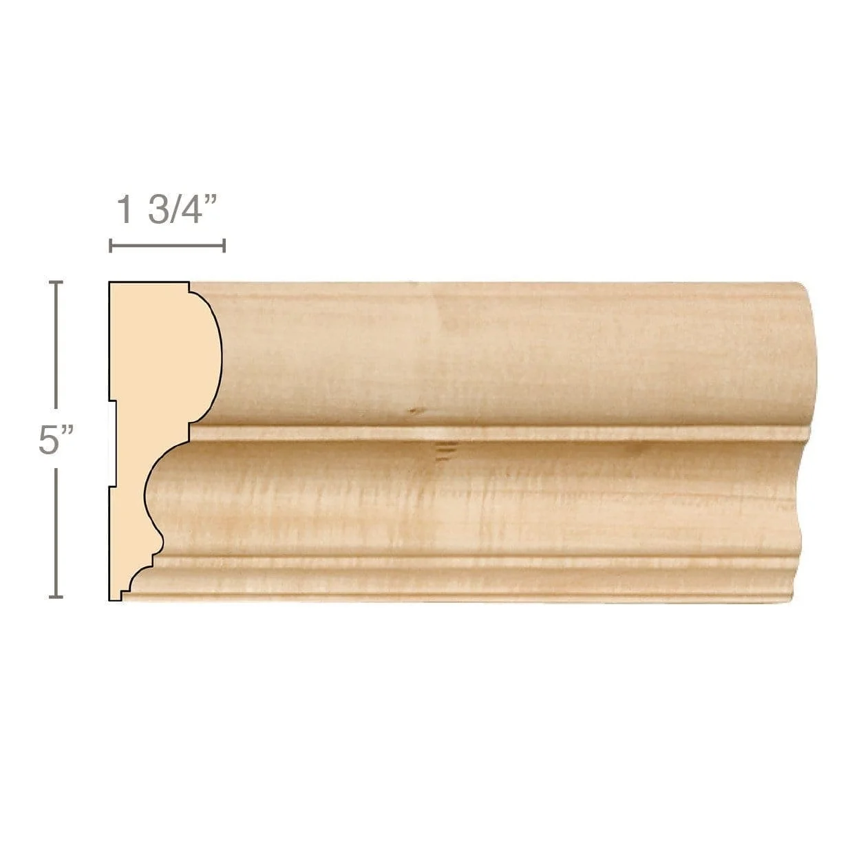 Traditional Panel Mould, 5"w x 1 3/4"d x 8' length, Resin is priced per 8' length, Resin is priced per 8' length