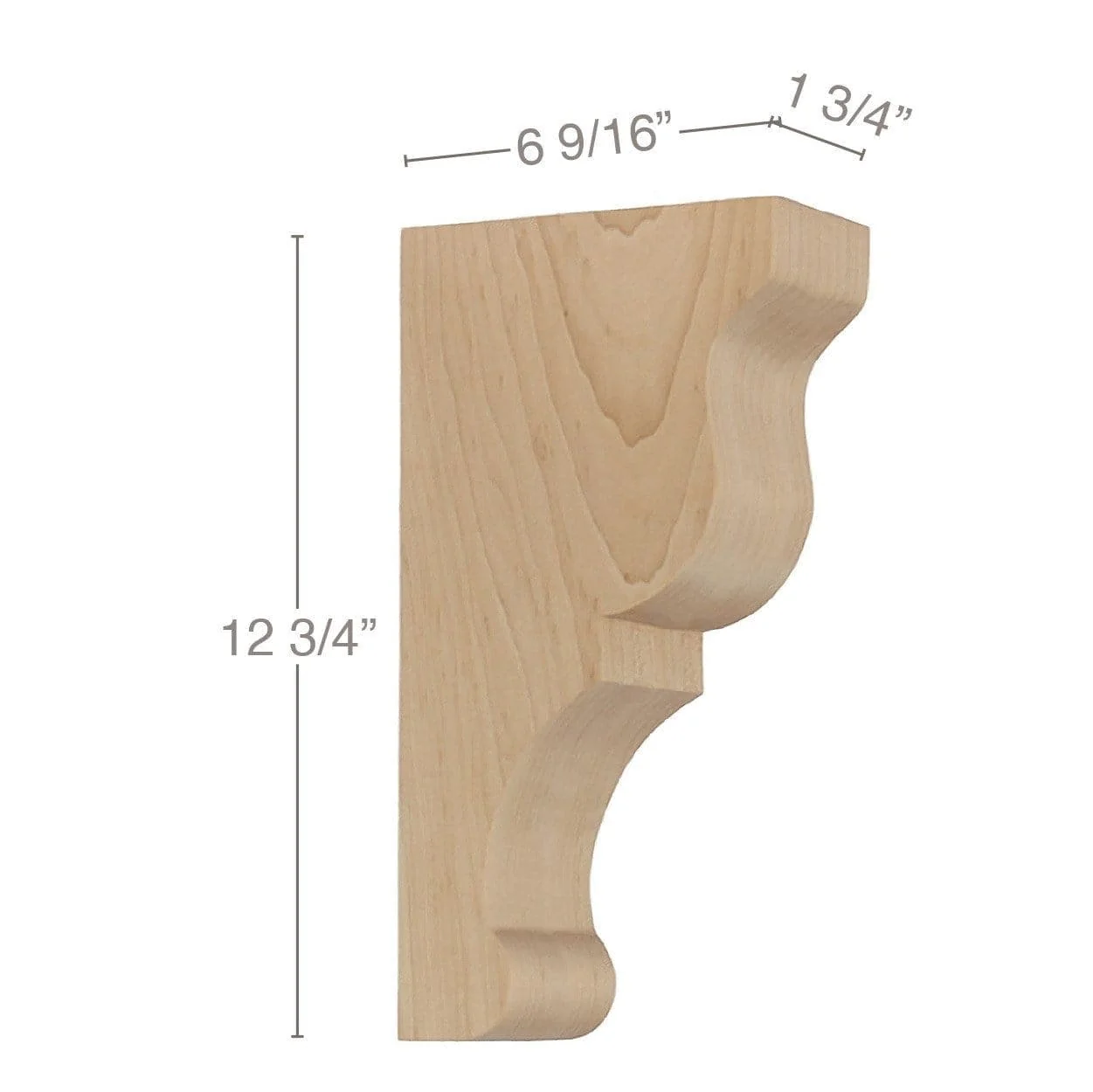 Transitional Large Bar Bracket Corbel, 1 3/4"w x 12 3/4"h x 6 9/16''d