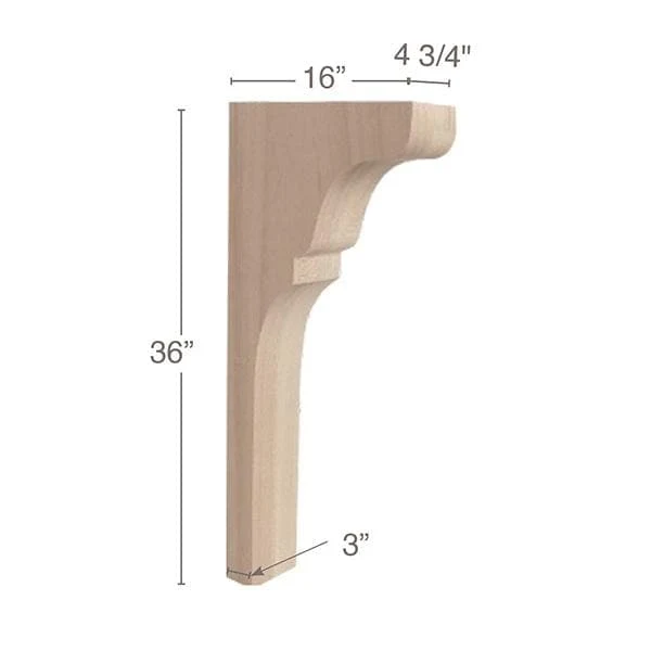 Transitional Trim To Fit Corbel, 4 3/4"w x 36"h x 16"d