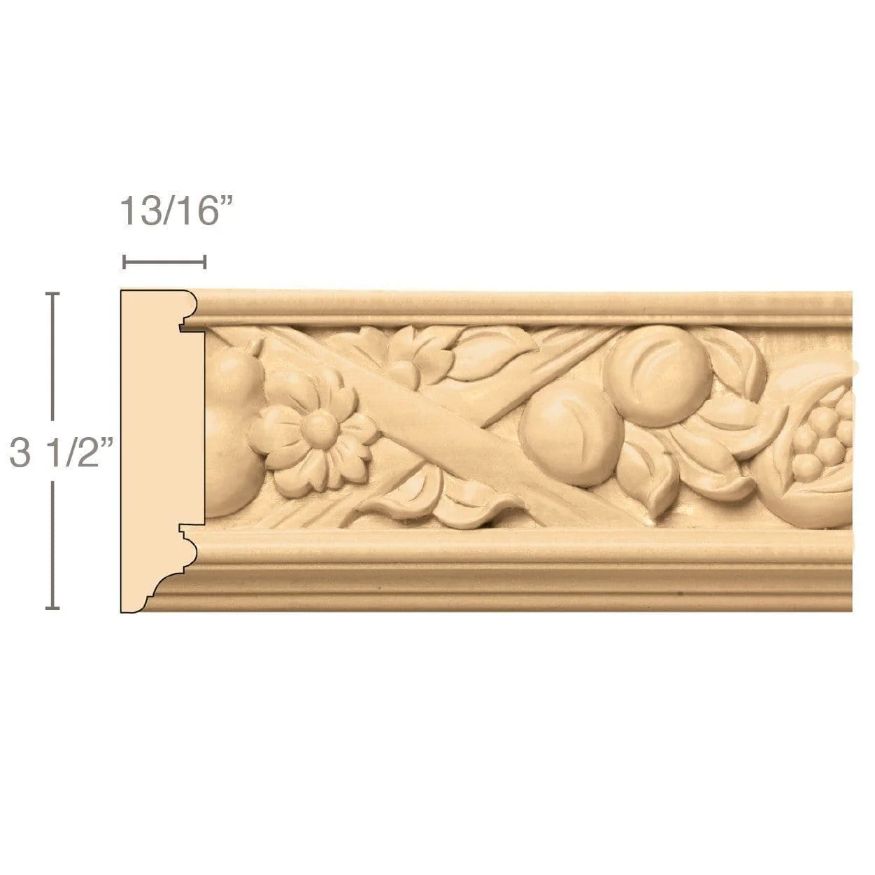 Tuscan Country Frieze (Repeats 13 1/4), 3 1/2''w x 13/16''d x 8' length, Resin is priced per 8' length