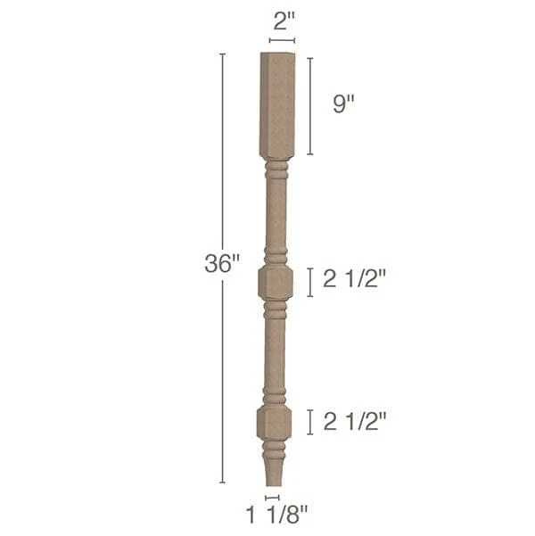 Vanity Leg, 2"sq. x 36"h