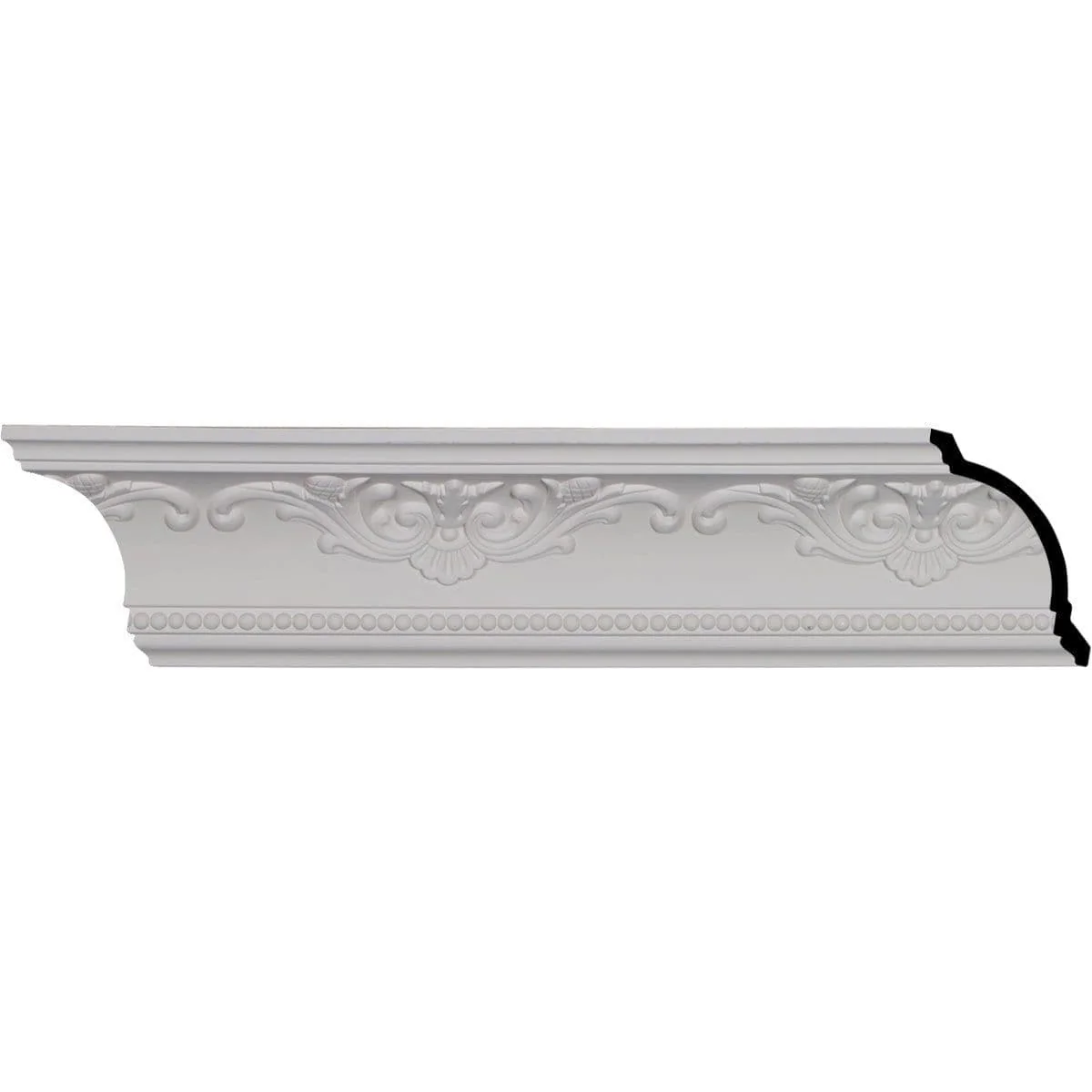 Versailles Crown Moulding, 4 3/8"H x 4"P x 5 7/8"F x 94 1/2"L, (9 5/8" Repeat)