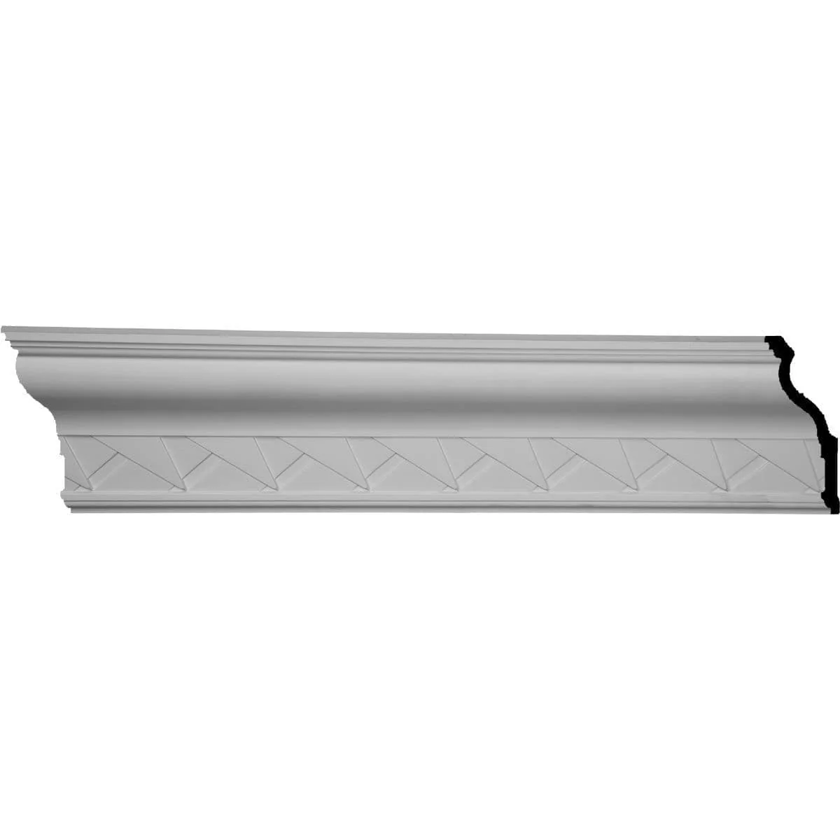 Woodruff Crown Moulding, 9 1/8"H x 3 3/4"P x 9 7/8"F x 94 1/4"L